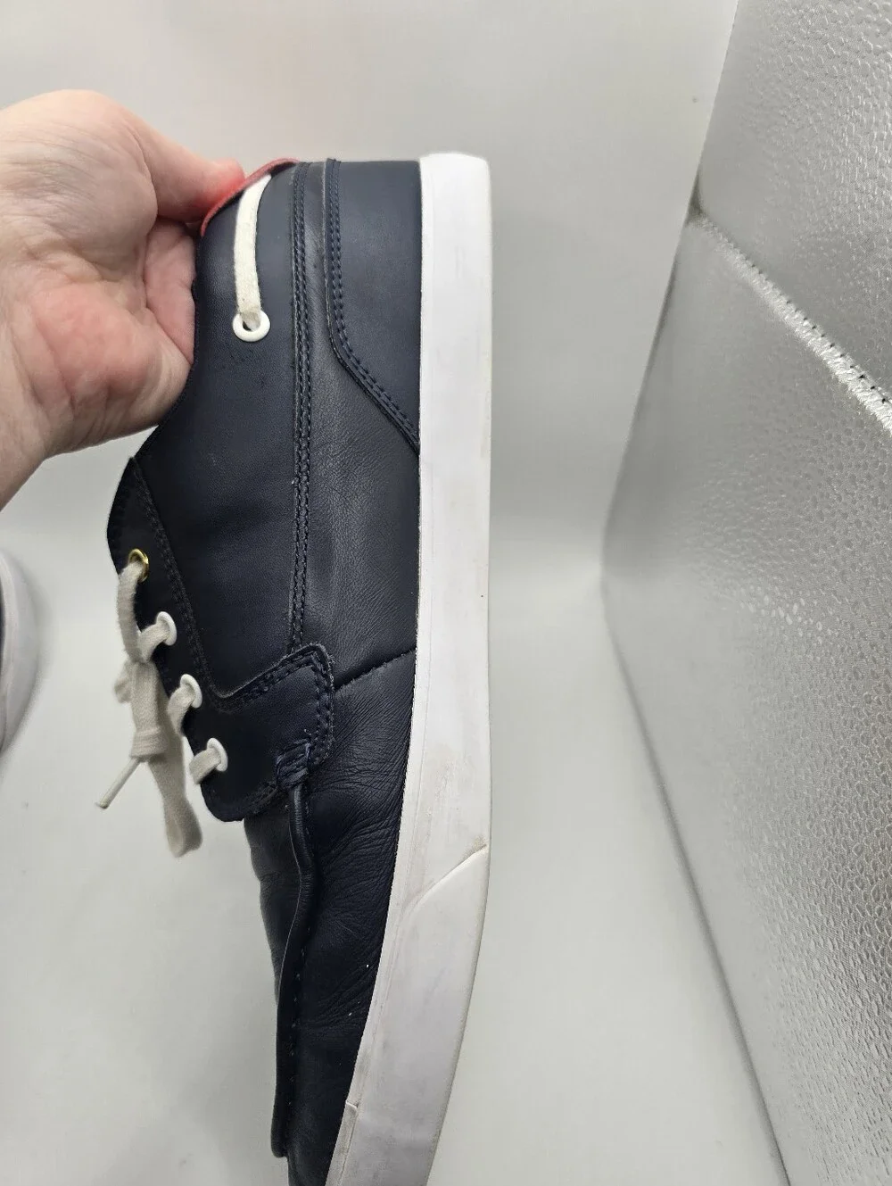 Lacoste Navy Boat/deck Preppy Nautical Leather Lace Up Sneakers. Mens 11